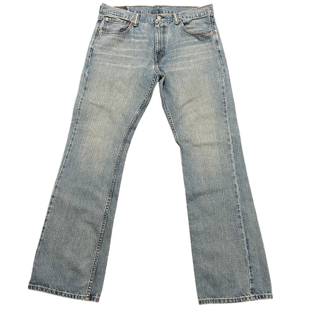 Levis 527 Mens 36x34 Bootcut Jeans Light Wash Denim Casual Western Relaxed Fit